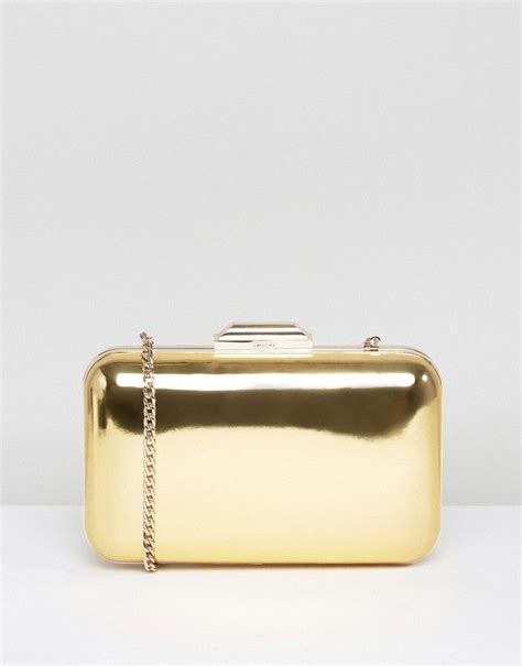 dune broncho gold metallic box clutch bag|dune leather clutch bag.